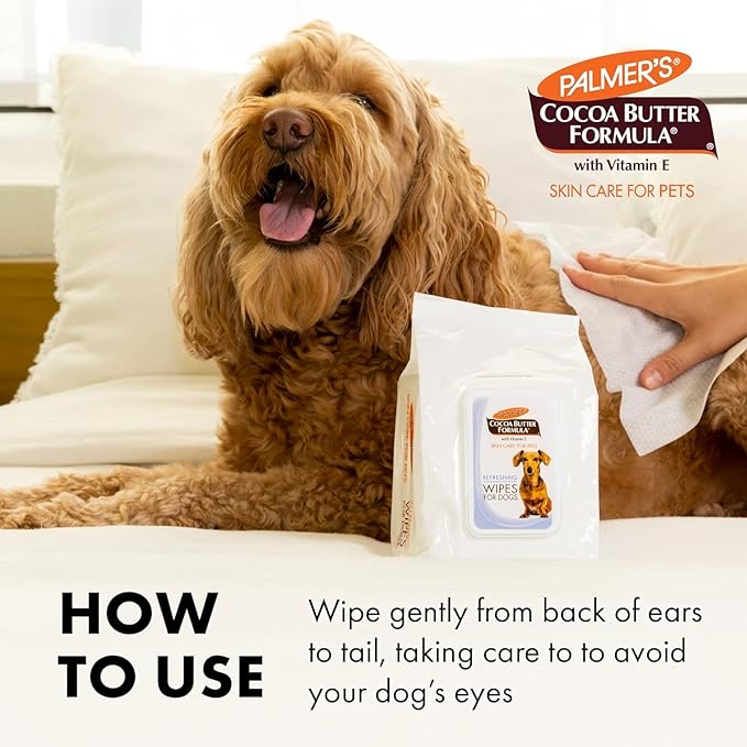 Palmer’s for Pets Cocoa Butter Formula Refreshing Wipes for Dogs and Puppies - Paraben Free, Phthalate Free Dog Grooming Wipes with Vitamin E, Gentle Daily Use, 100 Count - 3 Pack