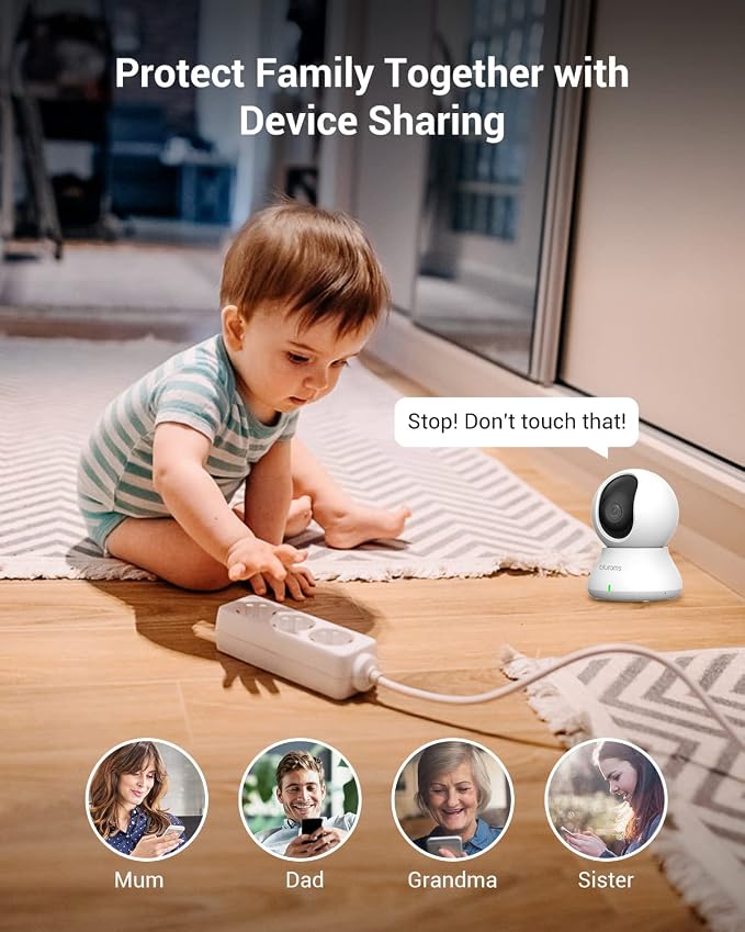 blurams Indoor Cameras for Home Security, 2K Pet Camera with Phone App, 5GHz/2.4GHz Dual-Band, 360° PTZ Indoor Cameras, 2-Way Talk, Motion Tracking, 4Pack