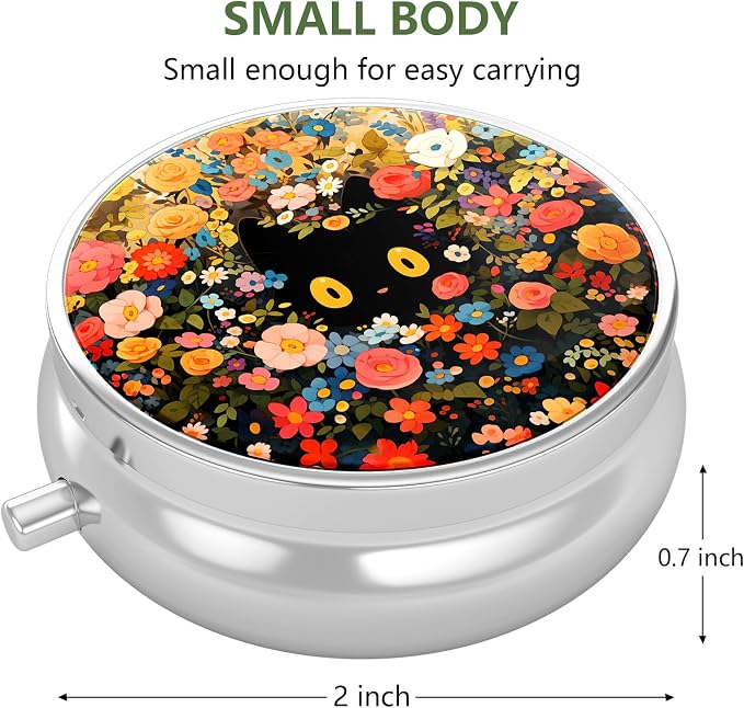 Pill Box, Small Pill Case for Purse & Pocket, Travel Medicine Organizer | Cute Travel Medicine Organizer, Portable Medicine Container Holder to Hold Vitamins, Medication, Fish Oil & Supplement