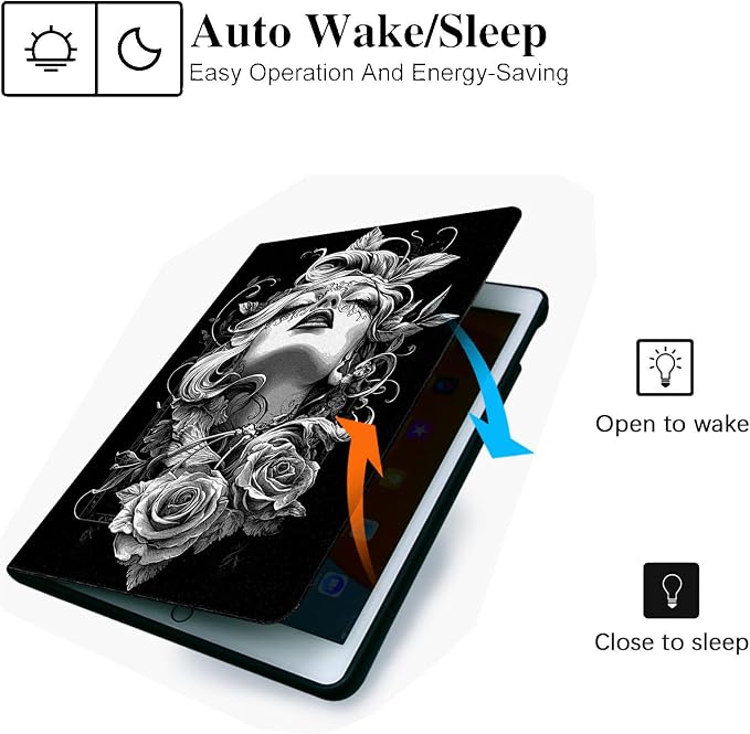 for Microsoft Surface Pro X/Pro X Plus-13 2019/2020/2021/2024 Tablet Case,Auto Wake/Sleep,Adjustable Stand Protective Cover - Girl Rose