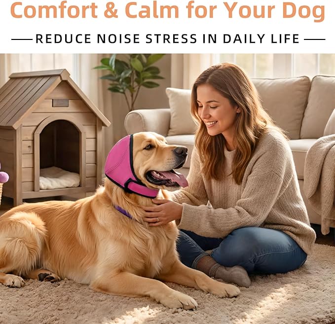 Dog Ear Muffs Noise Protection, Water-Resistant, No-Shake Ear Muffs for Grooming, Bathing, Swimming & Noise Relief
