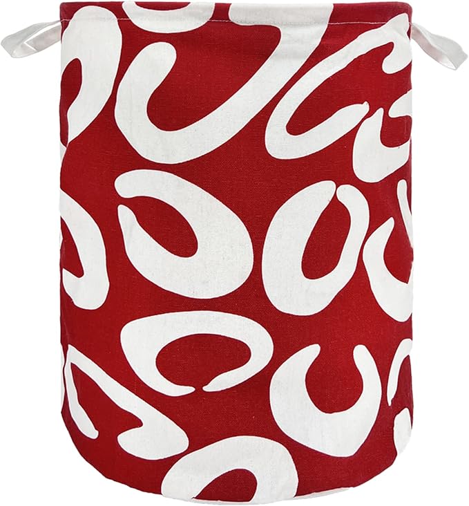 Merdes 19.7’’ Waterproof Foldable Laundry Hamper, Dirty Clothes Laundry Basket, Linen Bin Storage Organizer for Toy Collection (Red C)