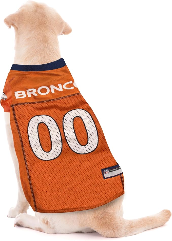 Pets First NFL Denver Broncos Dog Jersey, Size Medium, Football Shirt Costume for Pet, Dog Sports T-Shirt, NFL Team Clothing for Cats, Licensed Pet Apparel Available in 7 Sizes and 32 Teams