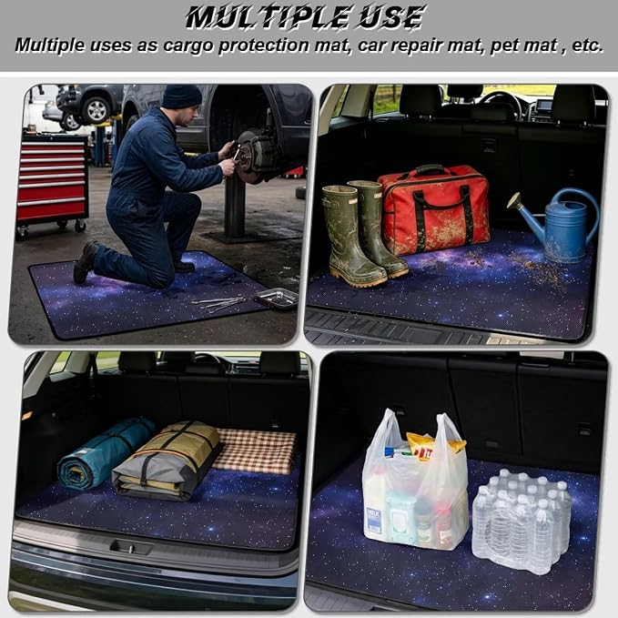 Howilath Purple Galaxy SUV Trunk Mat 29"x39" Car Trunk Mat All Weather Cargo Liner, Universal Trunk Mat for Cars Durable Rear Cargo Mat Auto Interior Protector