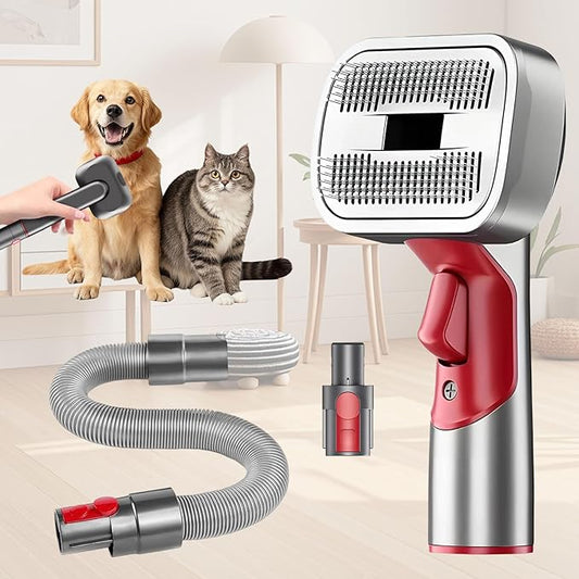 Pet Grooming Kit Dog Hair Vacuum Attachment for Dyson V7 V8 V10 V11 V15， Pet Hairs Parts Head Replacement，Effective Grooming & Cleaning， Hair Grooming Tools for Dog and Cat， 4 Pack