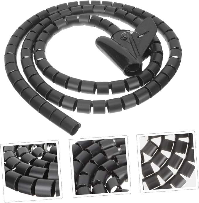 KALLORY Spiral Winding Pipe Flexible Wire Wrap Organizer Coiled Tube for Home Office Protects Cords from Pets Boys and Girls Spiral Wire Sleeves