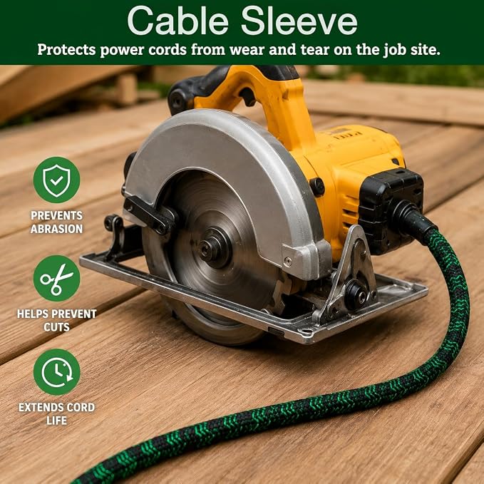 Cable Sleeve 1/2 Inch x 50FT Self-Wrapping Wire Loom