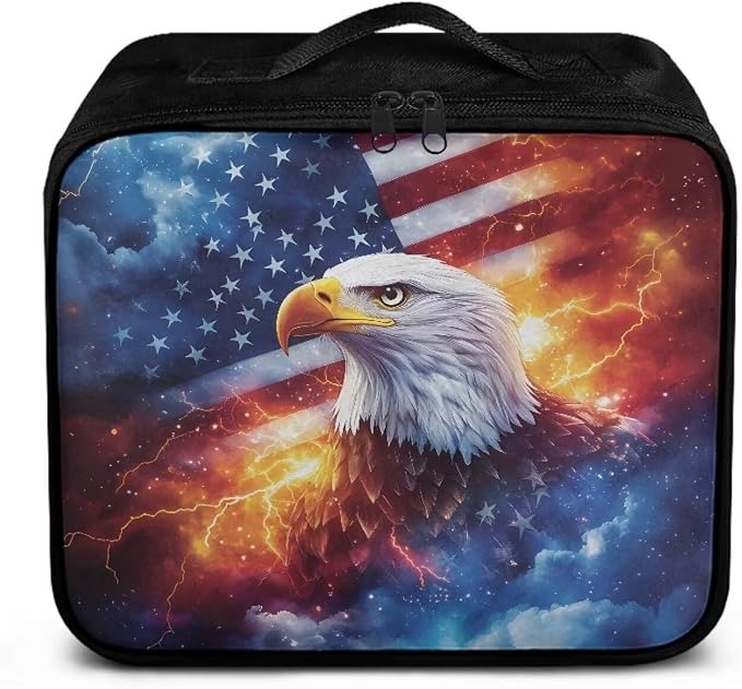 Rnyleeg American Flag Eagle First Aid Kit Bag for Men First Aid Kit for Home Travel Medicine Pouch Organizer Emergency Medical Kit