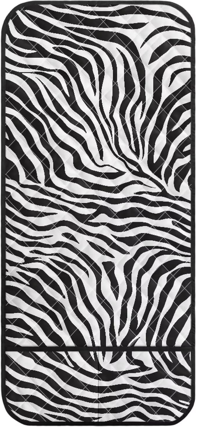 Zebra Print Sofa Arm Covers for Couch Stretch Armrest Covers Easy to Clean Armchair Cover with 2 Pockets Sofa Armchair Slipcovers Recliner SofaArm Protector