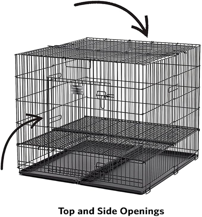 MidWest Homes for Pets, Puppy Playpen -Model 236-05, Half-inch Floor Grid & Removable Pan Included, Black Playpen