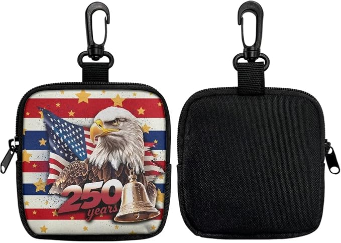 Dog Treat Pouch for Pet Walking and Training Pouch Small Fanny Zipper Design Portable Snack Dispenser Kit for Outdoor Use American Eagle 250th Anniversary