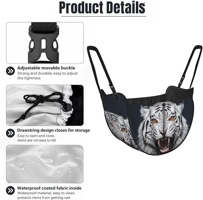 Tiger Roar Car Seat Organizer-Backseat Storage Bag for Travel | Waterproof Durable. Holds Snacks Gear Essentials. Fits Most Cars.