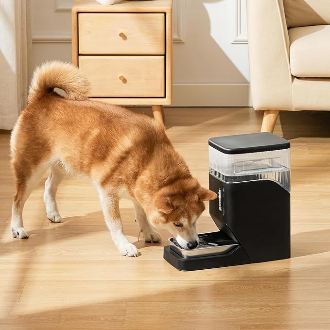 ZOMISIA Automatic Dog Water Dispenser 8L with Stainless Steel Bowl, Gravity Large Capacity Water Bowl for Dogs, 2 Gallon Pet Waterer 100% BPA Free, White