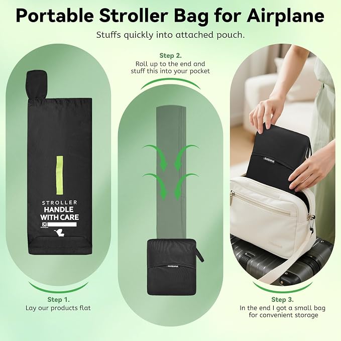 Umbrella Strollers Bag for Airplane, Stroller Travel Bag 42"H x 12"W x 12"D | Stroller Cover Accessories Fit Most Single Umbrella Baby Strollers, Baby Shower Gifts, Flying Essentials Gate Baggage Check