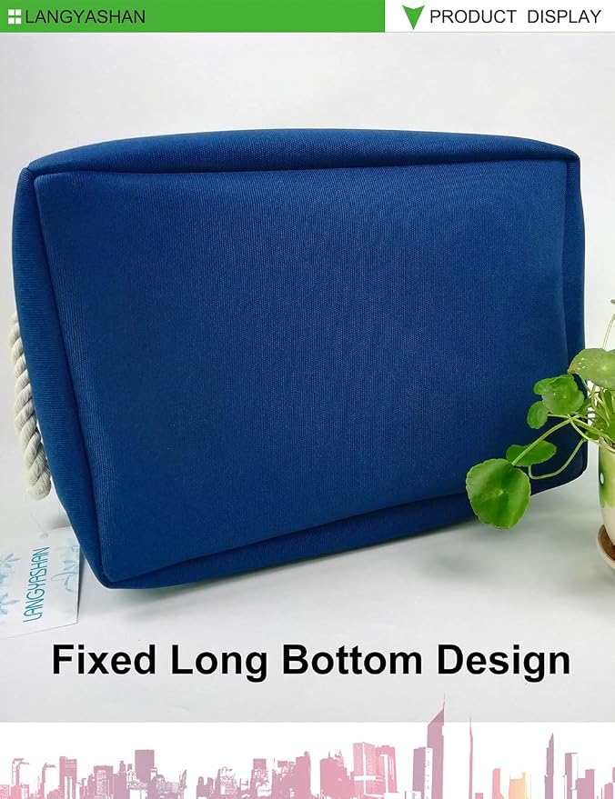 Rectangular Thick Storage Bin Organizer for Closet Kitchen Office Navy Toys | Foldable Space Saving Canvas Fabric Laundry Hamper with Handles Organizer for Boys and Girls Bedroom Shelf Gifts Baskets
