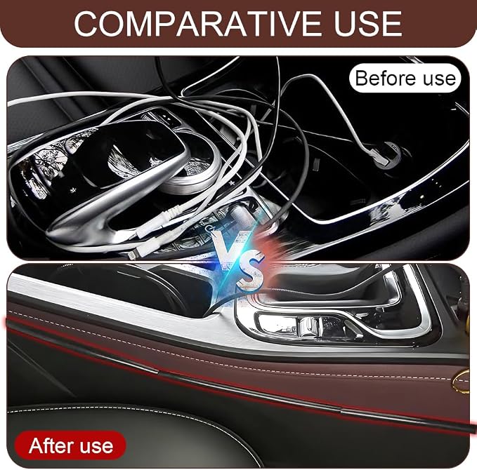 4PCS Car Concealed Wire Cover, Car Cable Management, Automotive Power Cord Cover Adhesive Cable Hidden Protector, PVC Auto Split Sleeving Wire Cord Organizer for USB, Audio and Video Line