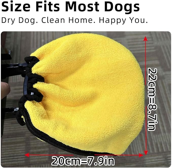 MANON ROSA Pet Towel for Drying Dogs Face and Mouth Quick Dry – Train Dog to Wipe Face After Drinking, Self-Cleaning Wall-Mount Holder with 2 Super Absorbent Microfiber Towels(8"x9")