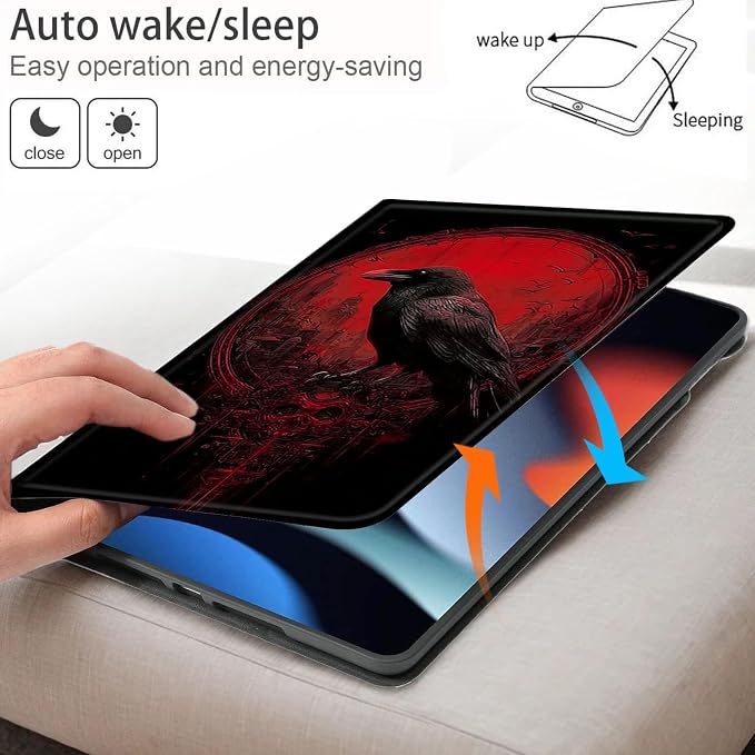 Bxgolkgd Tablet Case for Samsung Galaxy Tab S6 Lite 10.4 Inch (2024/2022/2020),Shockproof Stand Cover with Heat Dissipation,Auto Wake/Sleep Function,Dark Raven