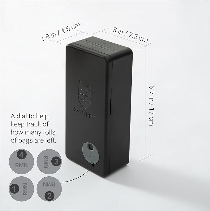 SVD.PET Dog Poop Bag Dispenser, Wall Mount Pet Waste Bag Dispenser Station | Weatherproof Outdoor or Indoor Bag Holder, Easy to Refill Magnetic Cover (Black, Dispenser only)
