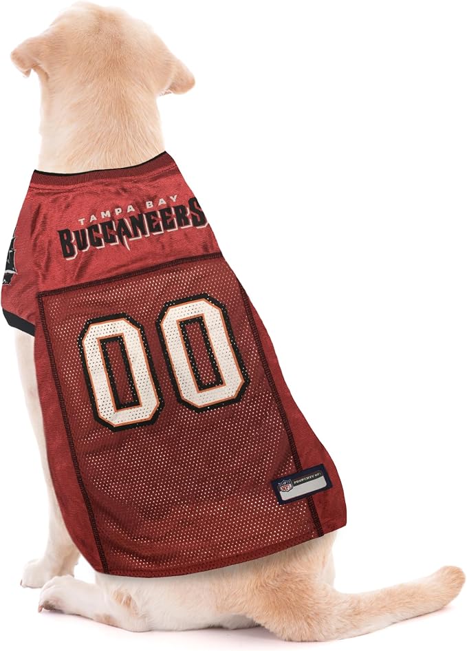 Pets First NFL Tampa Bay Buccaneers Dog Jersey, Size XX-Large, Football Shirt Costume for Pet, Dog Sports T-Shirt, NFL Team Clothing for Cats, Licensed Pet Apparel Available in 7 Sizes and 32 Teams