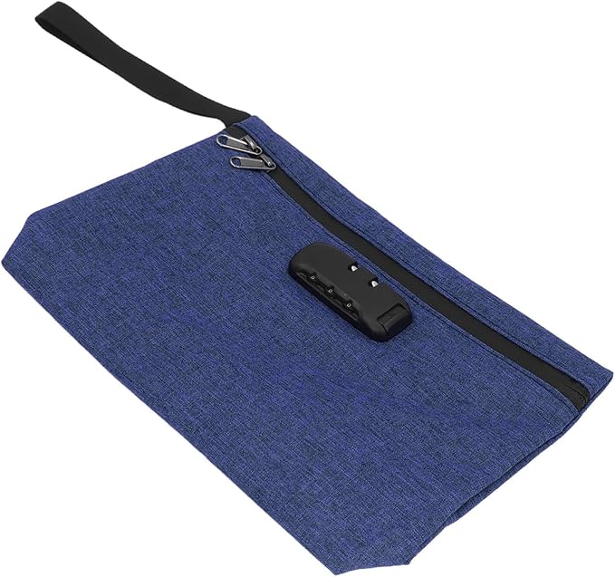 Smell Proof Bag, Odor Stash Container with Combination Lock and Activated Carbon Lining, for Travel Storage and Accessories Protection (Navy Blue)