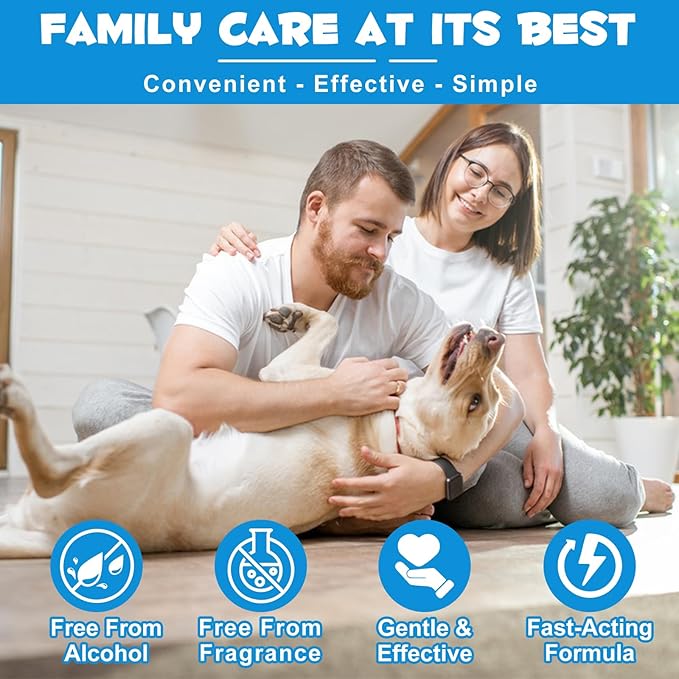 Dog Ear Infection Treatment Drops Yeast Ear Infection Treatment with 1% Hydrocortisone Ear Mites Treatment for Dogs Cat & Dog Ear Cleaner for Itchy Ear Relief (60ml)