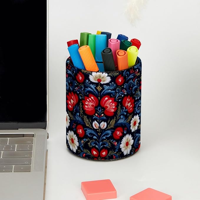 Flower Pen Holder, Pencil Cup Marker Brush Holder Desk Storage Case, Desktop Organizer for School Office Home Supplies