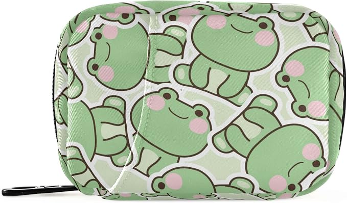 Pill Case 7 Day Pill Organizer Cute Frog Animal Travel Pill Case Portable Weekly Pill Box Bag Container Vitamin Supplement Holder with Zipper for Family Business