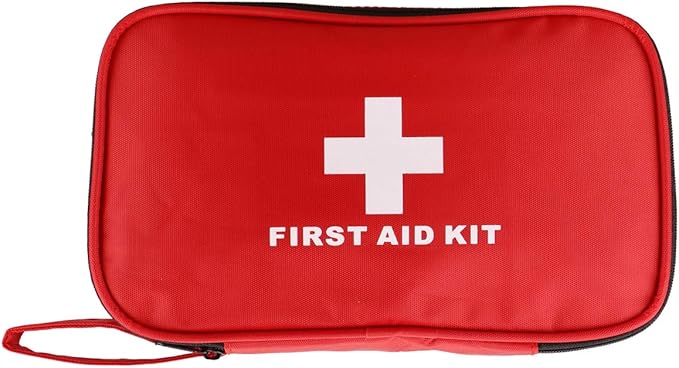 Compact First Aid Empty Pouch,Nylon Lightweight First Aid Bag for Emergency at Home, Office, Car, Outdoors, Boat, Camping, Hiking(Bag Only)