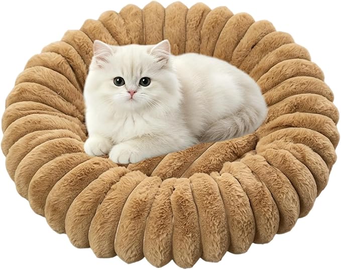 Cat and Dog Sleeping Mat, Round Pet Relaxation Bed | Washable Puppy Kitten Donut Bed | Non-Slip Round Comfortable Thick Dog Bed Cat Sofa For Small Dogs, Cat
