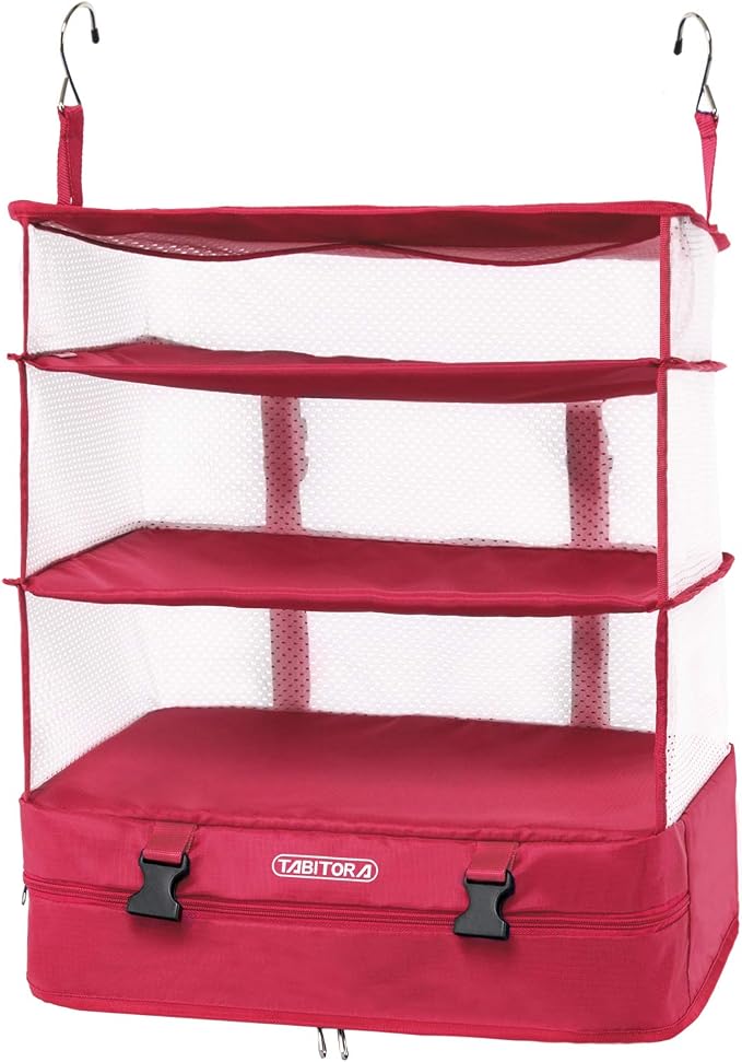 TABITORA Portable Hanging Travel Shelves Bag Packing Cube Organizer Suitcase Storage Large Capacity