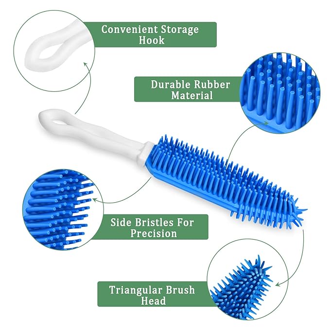 3 Pieces Pet Hair Remover - Car & Auto Detailing Brush, Lint Remover for Dogs Cats, Rubber Massage Brushes for Furniture, Car Interiors, Carpet
