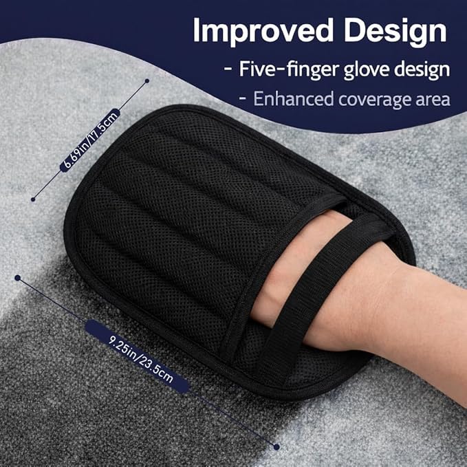 Magic Brush Pet Hair Removal & Mini Remover Tool – Newly Upgraded Reusable Electrostatic Pet Hair Remover Glove for Clothing, Couch, Bed, Carpet & Car Seat (2pcs-Black)