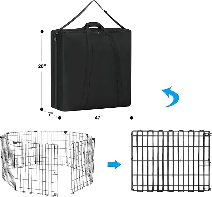 45" Dog Fence Storage Bag for Camping & RV Trips Comfortable Carry | Suitable for Foldable Exercise pens, Dog Fence Travel Bag With Handles, 600D Oxford Fabric,Neat Storage, Wear-Resistant