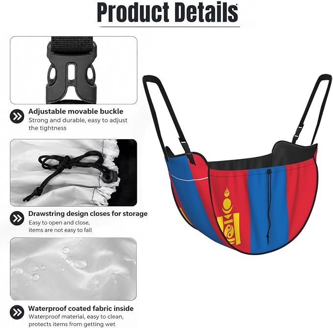 Flag of Mongolia Car Seat Organizer-Backseat Storage Bag for Travel | Waterproof Durable. Holds Snacks Gear Essentials. Fits Most Cars.