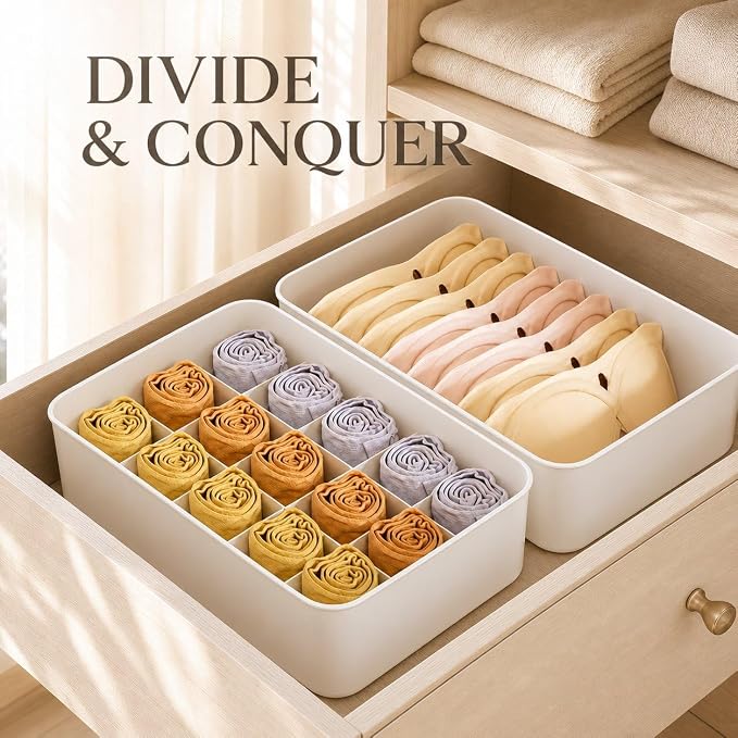 Home Drawer Organization Box, Stackable Drawer Divider for Underwear and Socks, for Clothing
