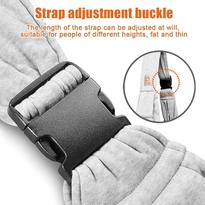 Tomkas Dog Cat Carrier Sling Zip Pocket & Adjustable Strap(M,Gray)