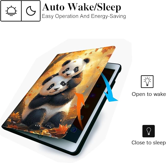 for Microsoft Surface Pro 8-13" 2021 Tablet Case,Auto Wake/Sleep,Adjustable Stand Protective Cover - Cute Panda