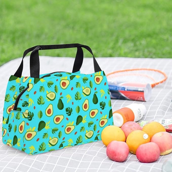 Insulated Tote Bag, Avocado Leaf Green | Lightweight Spacious Lunch Cooler Bag, Leak Proof, for Camping Office, Multi Functional Lunch Box Organizer
