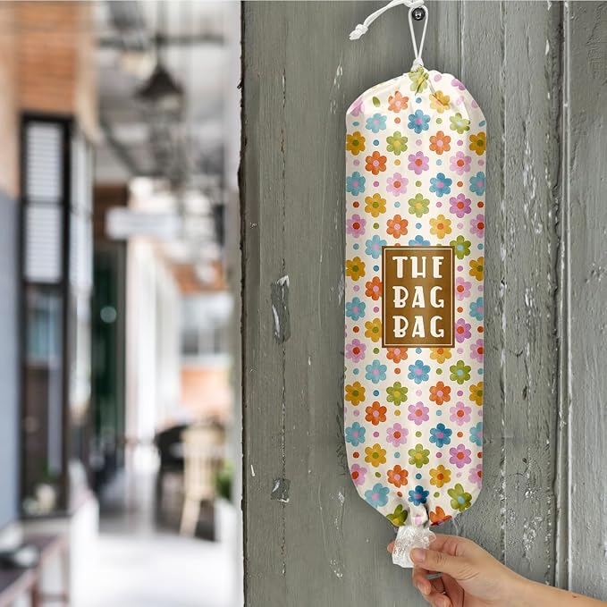 Flower Grocery Bag Organizer - Plastic Bag Holders for Kitchen, Pantry, Laundry Room - Home Decor Gifts