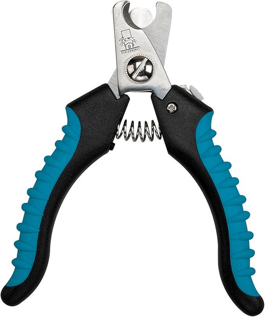 Master Grooming Tools Ergonomic Pro Nail Clippers — Professional Clippers for Trimming Pet Nails - Small, 5⅛",Black/Teal