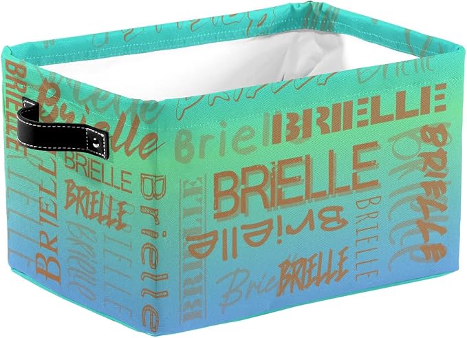 Personalized Storage Bins with Name Custom Kids Storage Basket Cubes Organizer with Handles for Organizing Boys and Girls Toys Shelf Closet Nursery Baskets Boxes, 1 Pack