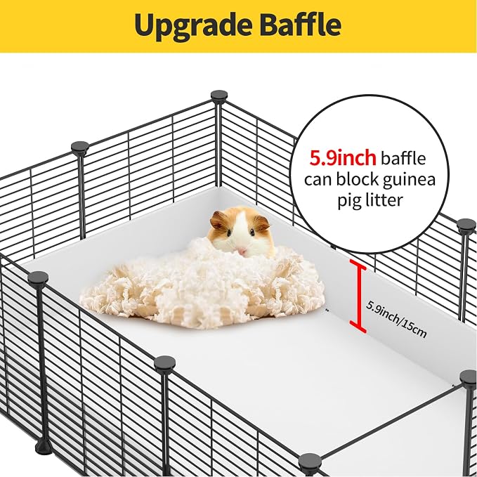 Oneluck Guinea Pig Cage, Indoor Habitat with Waterproof Plastic Bottom,Playpen for Small Pet Bunny, Turtle, Hamster, Partition cage