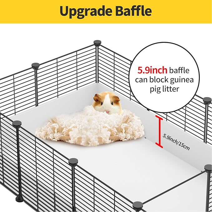 Oneluck Guinea Pig Cage,Indoor Habitat Cage with Waterproof Plastic Bottom,Playpen for Small Pet Bunny, Turtle, Hamste, Loft and Partition