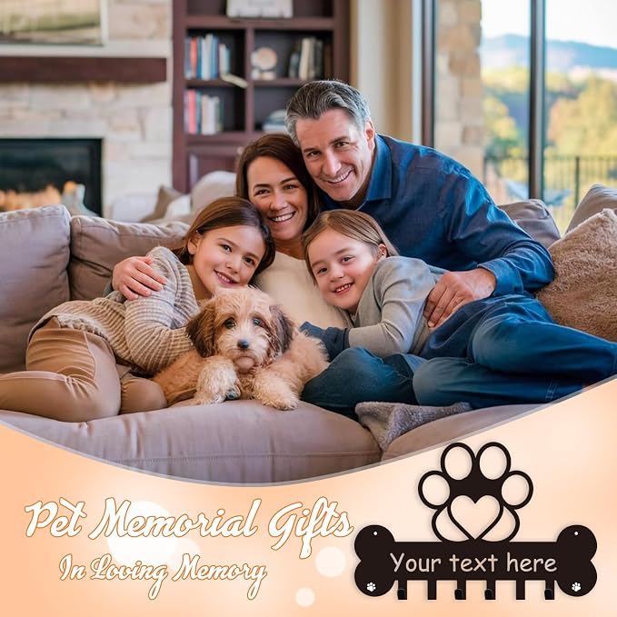 Personalized Wall Mount Dog Leash Holder, Organizer with Bone & Paw Design, Unique Metal Key Holder, Dog Decor Gift