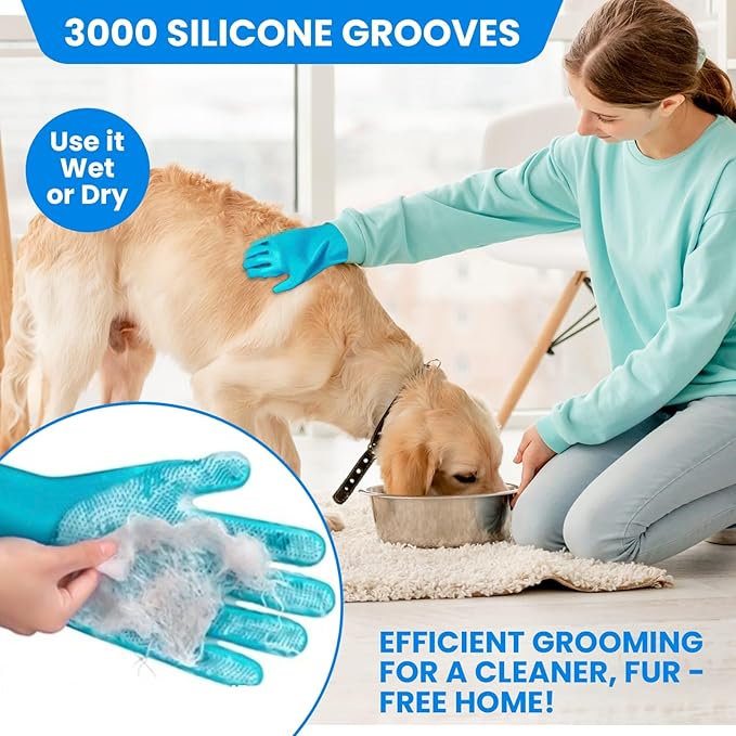 8PCS Pet Grooming & Bathing Kit for Dogs & Cats| Dog Shampoo Brush with Silicone Dog Washing Gloves,Dog Bath Brush for Deshedding,Puppy & Dog Bathing Supplies|Dog Washing Brush