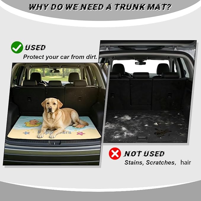 Universal Cargo Liners Rear Happy Capybara Car Trunk Mats All Weather Trunk Protection Cargo Liner Suitable for Most Cars SUVs, Non Slip, Dustproof
