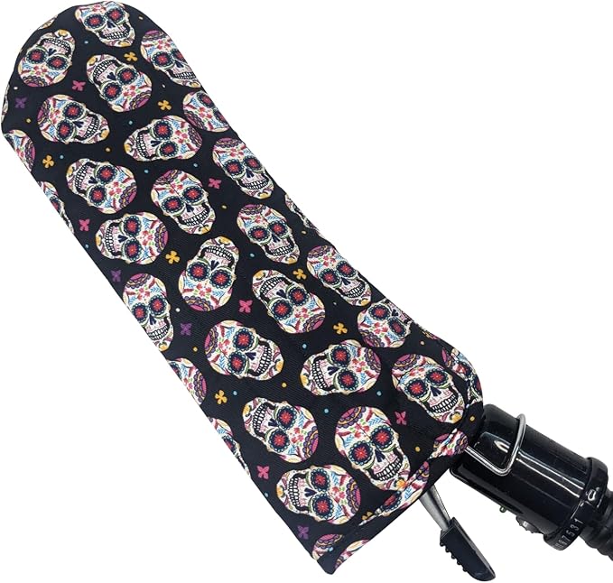 Case/Cover [Heat Resistant] for Curling Irons, Flat Irons or Straighteners, and Styling Irons, Silicone Coated Lining and Quilted Cotton Pouch for Travel, Gym, or Home [Skulls]
