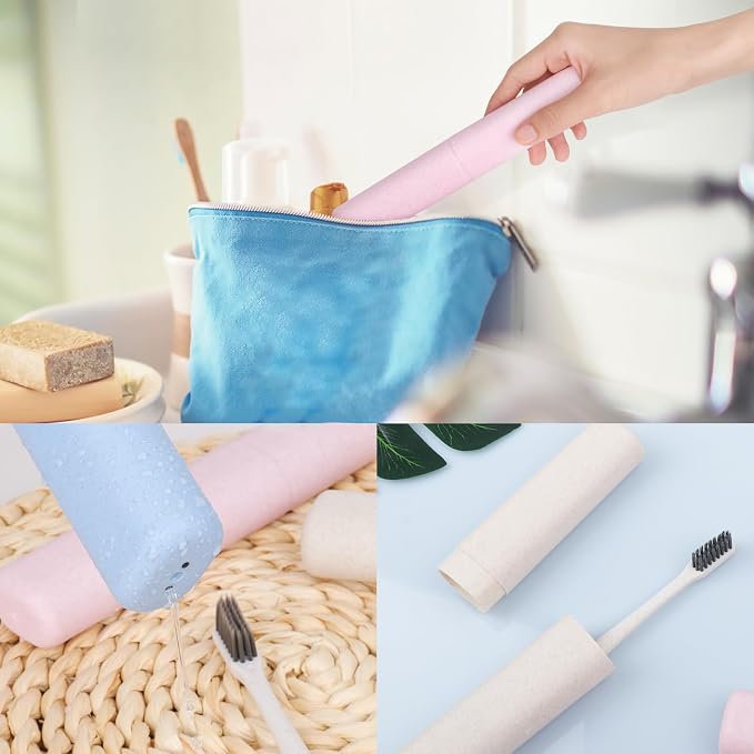 Hooqict 4 Pack Travel Toothbrush Case Portable Travel Toothbrush Holder Plastic Toothbrush Container Protector Cover Case for Traveling, Bathroom, Camping, Home, School, Business