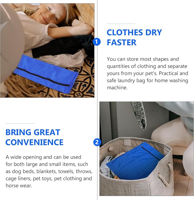 Ciieeo Pet Laundry Bag for Dog Clothes, Blue Mesh Washing Bag S Size, Anti-tangle and Deformation Resistant, Machine Washable Storage Organizer for Pet Apparel and Travel